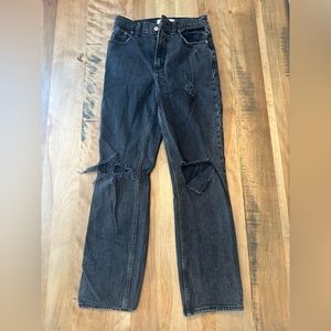 0s black Abercrombie and fitch the 90s straight ultra high rise jeans